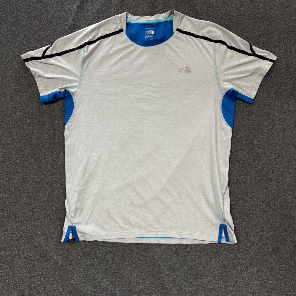 The North Face Athletics T-Shirt Mens Medium Gray Blue Excellent Training
